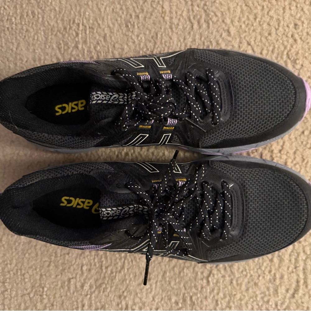 ASICS Women's Black and Purple Athletic Shoes